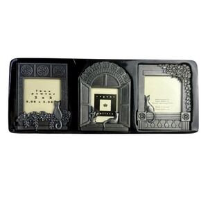 NIB SET OF 3 - Vintage Mini Metal Frames Kitty Cat Celtic Knot Floral Window 2x2